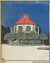Wien: Pleasure Pavilion i Prater Wien: Lusthaus im Prater, 1908.,