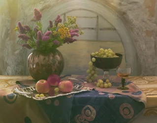 Rustikt blomsterstilleben