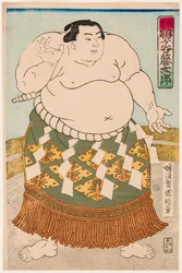 Porträtt av sumobrottaren Umgatani Tryck av Utagawa Kuniaki II, (1835-1888)