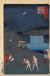 Aoi-sluttningen utanför Toranomon Hundra berömda utsikter över Edo, 1856-1858.