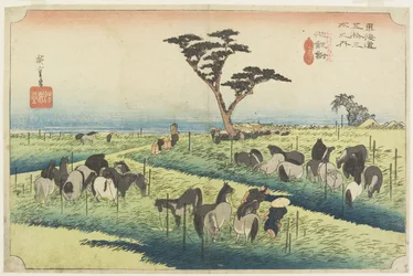 Hästmässa i april, Chiryu_, ca 1833
