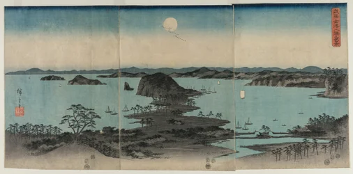 Åtta utsikter över Kanazawa på natten, 1857.