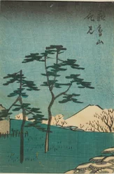 Blomstervisning på Asuka Hill (Asukayama hanami), avsnitt av ett ark från serien "Utskärningar av kända platser i Edo (Harimaze Koto meisho)"
