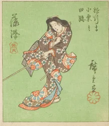 Fujisawa, sektion av ark nr. 2 från serien "Utklippta bilder av Tokaido (Tokaido harimaze zue)"