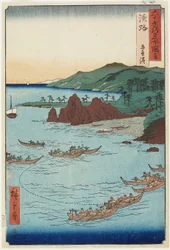 Goshiki-stranden (femfärgad), Awaji-provinsen, september 1855