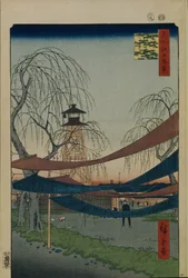Hatsune Riding Ground i Bakuro-cho Hundra berömda utsikter över Edo, 1856-1858