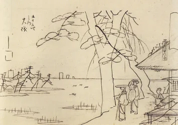 Hiroshige, Människor med utsikt över vattnet