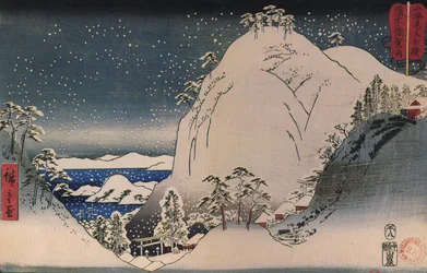 Hiroshige, Helgedomar i snöiga berg