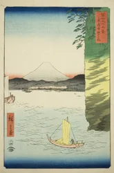 Mr. Honboku Musashi P Rovinse (Flower of Musashi Honmoku), från serien "Tyrty x Views Of Mount Fuji (Fuji Usaju Rokukei)"