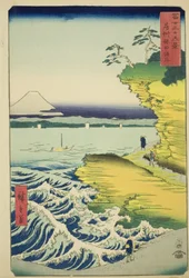 Hota Beach i Awa-provinsen (Boshu Hota no kaigan), från serien "Trettiosex utsikter över berget Fuji (Fuji sanjurokkei)"