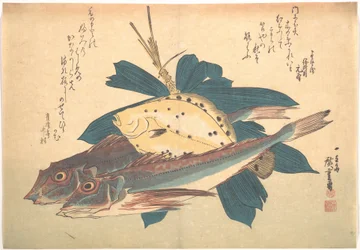 Kanagashira- och Karei-fiskar, ur serien Uozukushi (Alla sorters fisk)