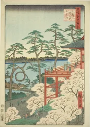 Shimizu ha l plan d shinobaz-damm på toppen (övre shimizudo shinobazu-damm), från serien "Ridge for ridges views of Edo (E hundra berömda vyer av Edo)"