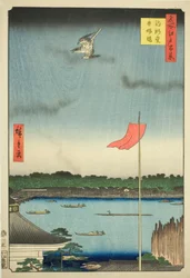 Komagata plan d East B Ridge (Komagata grad Azumabashi), från seriens ``Ridge for ridges view of Edo (Hundra berömda vyer av Edo)