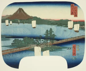 Long Bridge at Seta (Seta no nagahashi), från serien "Eight Views of Omi (Omi hakkei)"