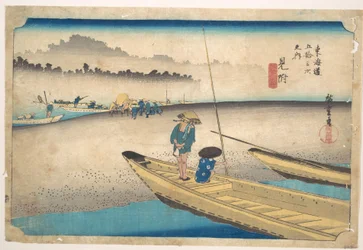 Mitsuke: färja på Tenryūgawa, station nr 29