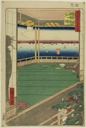 Månutsiktspunkt (Tsuki no misaki), från serien "Hundra berömda vyer över Edo (Meisho Edo hyakkei)"