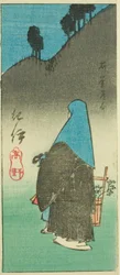 Mount Koya i Kii-provinsen (Kii, Koya), sektion av ark nr. 16 från serien "Utklippta bilder av provinserna"