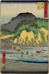 No.18 foten av berget Satta vid Okitsufloden, Okitsu, juli 1855