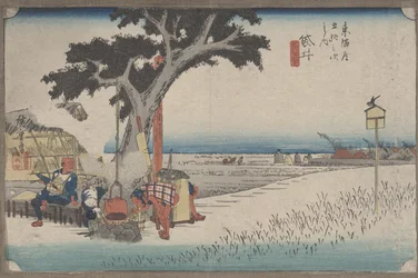 Nr 28 "Utomhus te-station vid Fukuroi" Från 53 stationer på Tokaido