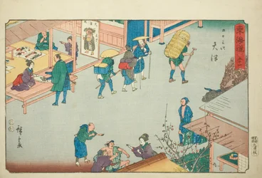 Otsu—Nej. 54, från serien "Fifty-three Stations of the Tokaido (Tokaido gojusan tsugi)," även känd som Reisho Tokaido
