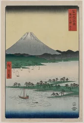 Tallskogar i Miho i Suruga, ur serien Trettiosex vyer över Fuji, 1858