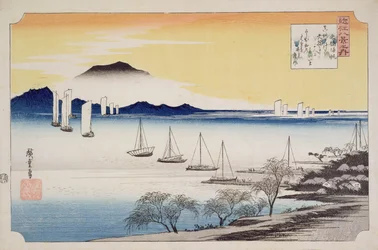 Återvändande segel vid Yabase, ur serien «8 vyer över Ōmi», ca 1834