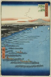 Samezu core st member th Shinagawa (södra Shinagawa Samezu-kusten), från seriens ``Ridge dre d fa net s views of Edo (Hundra berömda sevärdheter i Edo)