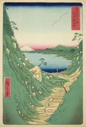 Shiojiri Pass i Shinano-provinsen (Shinano Shiojiri toge), från serien "Trettiosex utsikter över berget Fuji (Fuji sanjurokkei)"