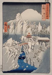 Snö på berget Haruna i provinsen Kōzuke