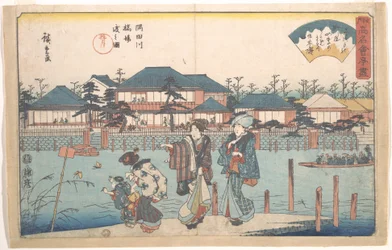 Sumidagawa, färjeöverfart vid Hashiba (Yanagiya)