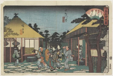 Tagawaya framför O_onji-templet, ca. 1835-1842