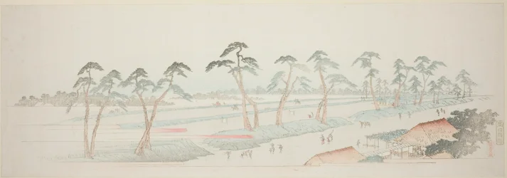 Takada Riding Grounds (Takada baba), från serien "Thirteen Views of the Environs of Edo"