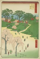 Hand MP E är medlem i Nippori (Slaget vid Nippori-templet), från serien "Ridge dre d d fa net views of Edo (One Hundred Famous Views of Edo)"