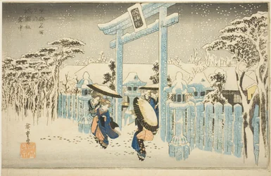 The Gion Temple in Snow (Gionsha setchu), från serien "Famous Places in Kyoto (Kyoto meisho no uchi)"