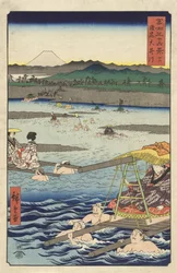 Ōi-floden mellan provinserna Suruga och Tōtōmi