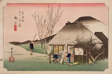 Tehuset i Mariko, från serien "53 stationer på östkustvägen", 1833 (träsnitt)