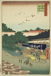 Yamashita District of Ueno (Ueno Yamashita), från serien "One Hundred Famous Views of Edo (Meisho Edo hyakkei)"