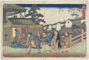 Umegawa vid Yanagibashi i Ryogoku, ca 1835-1842