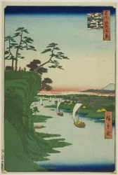 Vy över Konodai och floden Tone (Konodai Tonegawa fukei), från serien "Hundra berömda vyer över Edo (Meisho Edo hyakkei)"