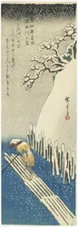 Vinter: Snö över Sumidafloden, ca 1834