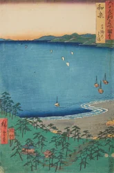 Takashi-kusten i Izumi-provinsen, plansch 4 ur serien: Vy över berömda platser i mer än sextio provinser