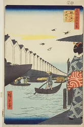 Yoroi Ferry, Koami-cho (Yoroi no watashi Koami-cho), nr 46 från serien "Hundra berömda vyer över Edo (Meisho Edo hyakkei)"