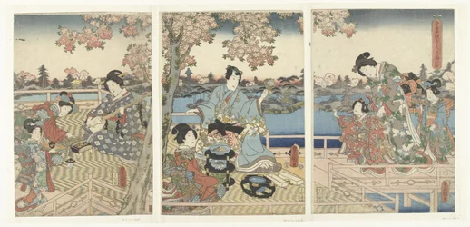 En vårbankett för östra Genji Azuma Genji hana no yuen (titel på objekt)