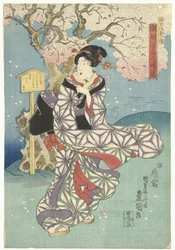 Stormig dag på Sumidafloden Eight Views of Edo (serietitel) Edo hakkei no uchi (serietitel på objekt)