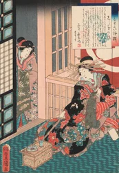 Tee f te school r hand shiratama av Utagawa Toyokuni