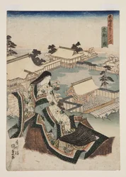 Utsikt över Kyoto (Ky?to no zu) (träblock i färg)