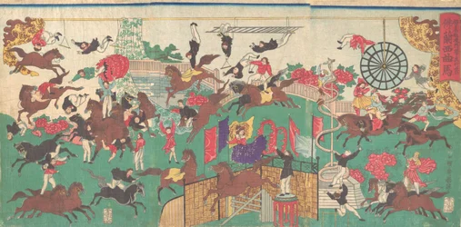 F ren ch picture questrian shi r ku s ljud te g rad ds av f Asakusa Kanon hand MP e Asakusa Kanon precincts. . . , 1871.