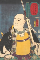 Porträtt av Oboshi Yuranosuke Yoshio, ledaren, 1852.