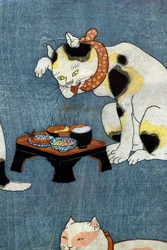 Ordspråk illustrerade av katter (Tatoe zukushi no uchi), c.1852