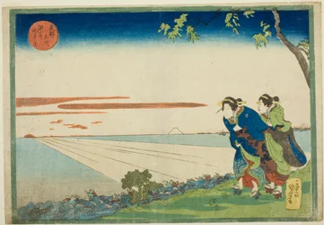 Soluppgång på nyårsdagen vid Susaki (Susaki hatsu hinode no zu), från serien "Berömda platser i den östra huvudstaden (Toto meisho)"